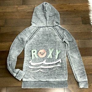Roxy Cowl Neck Hoodie Sweatshirt - XS - Grey